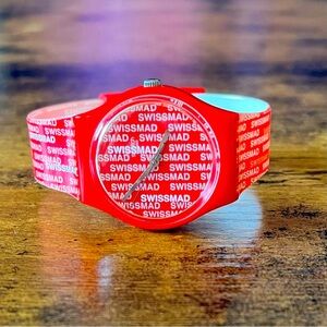 Red Swatch Swiss Watch GR143